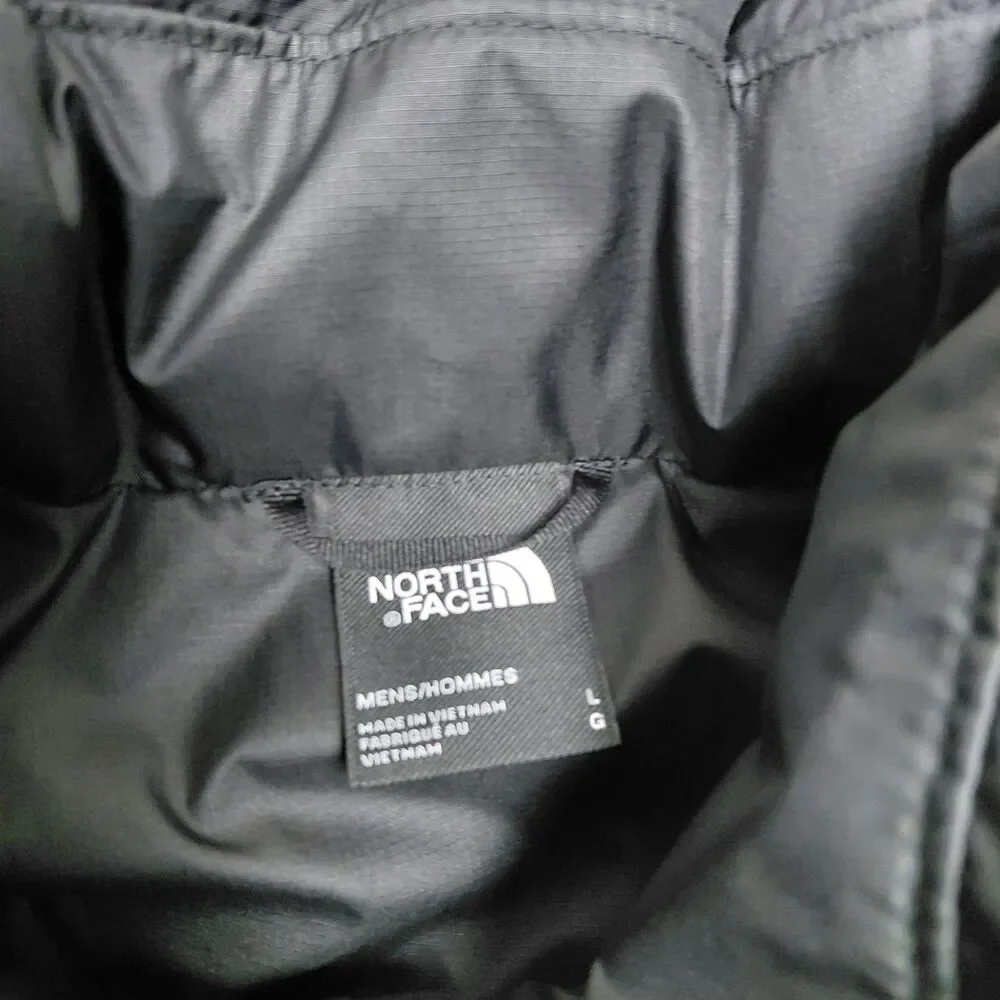 NEW The North Face Minoqua Down Jacket Mens Large Black 600 Fill Full Zip Puffer